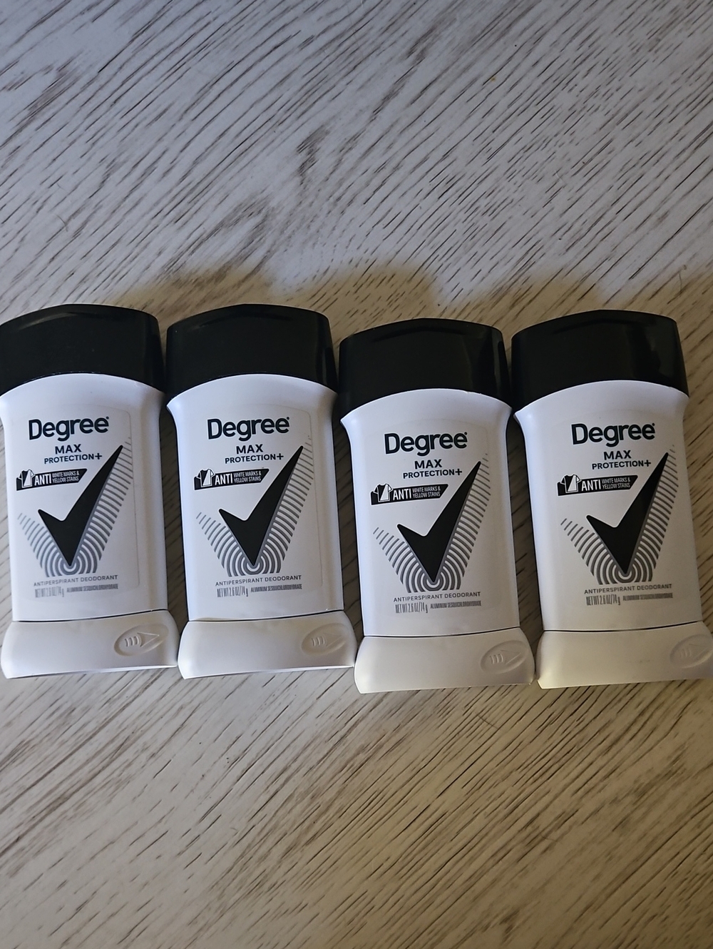 Degree 4 Pack NWT Men Max Protection+ Antiperspirant Deodorant Stick - White